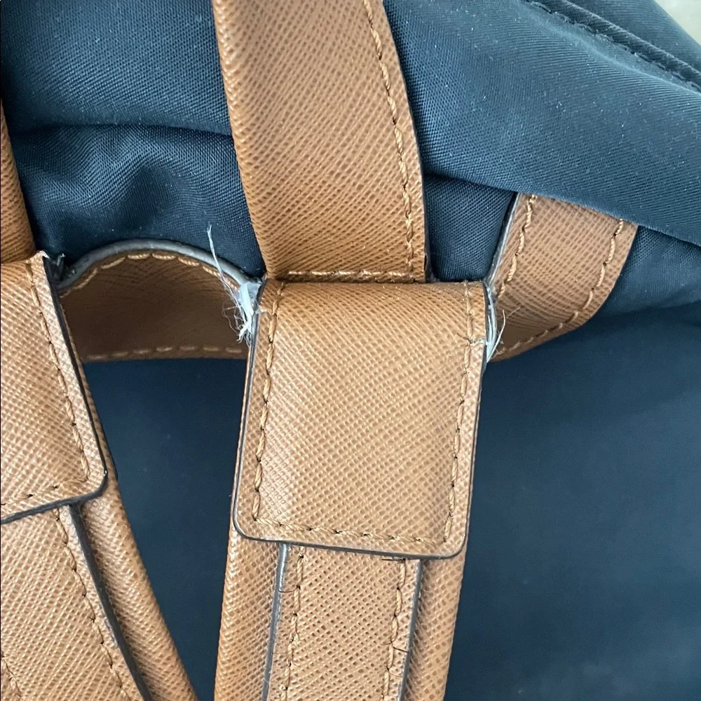 Elegant Michael Kors Navy and Tan Backpack